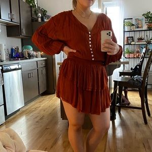 Long sleeve free people mini dress
